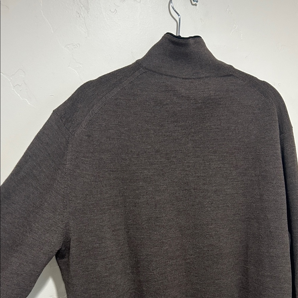 Men's Zegna Wool Brown Sweater L/XL - Picture 9 of 13